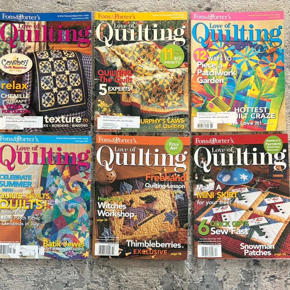 6! Fons And Porters Love Of Quilting Magazines Full Publication Year 2005